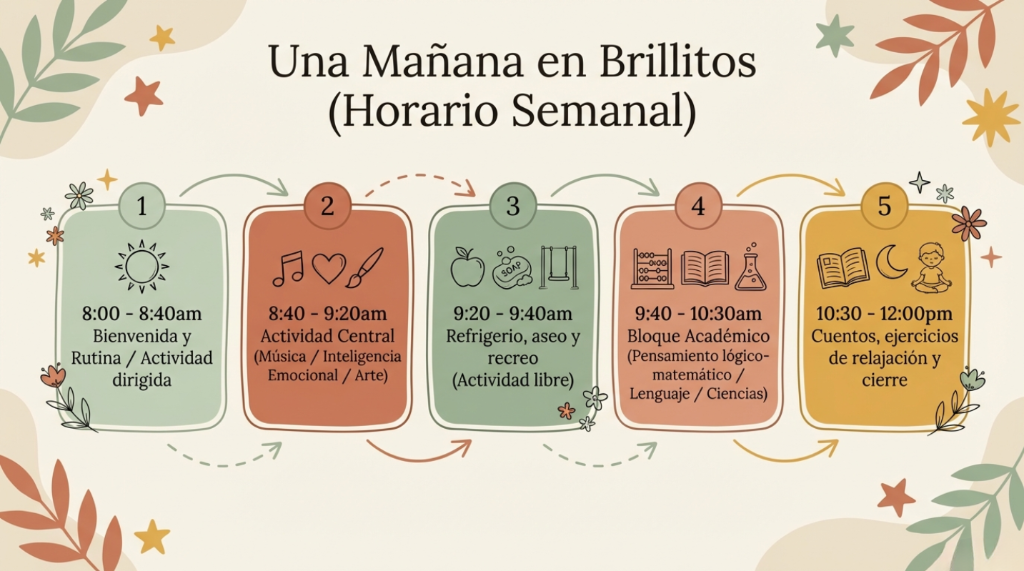 Una Mañana en Brillitos - Horario Semanal desde las 8:00am hasta las 12:00pm