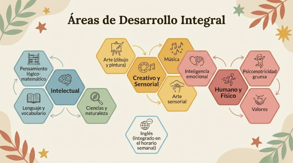 Áreas de Desarrollo Integral - Intelectual, Creativo y Sensorial, Humano y Físico
